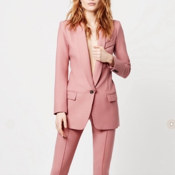 SMYTHE Rose Pink Wool Blend Dress Trouser Pants - Picture 12 of 12